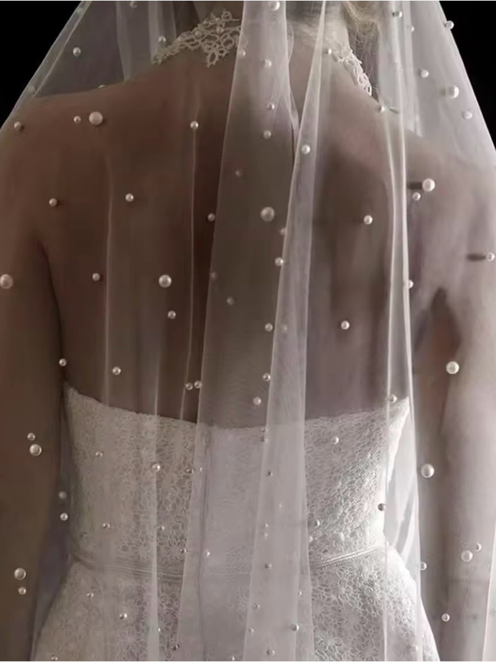 Ivory Pearl Wedding Veil – 120 cm (Bridal Veil)